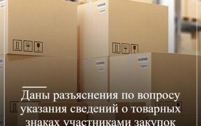 Даны разъяснения по вопросу указания сведений о товарных знаках участниками закупок